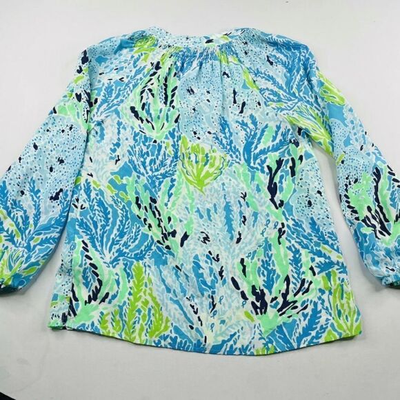Lilly Pulitzer Elsa Top Blue Spa Let's Cha Cha - Picture 3 of 8